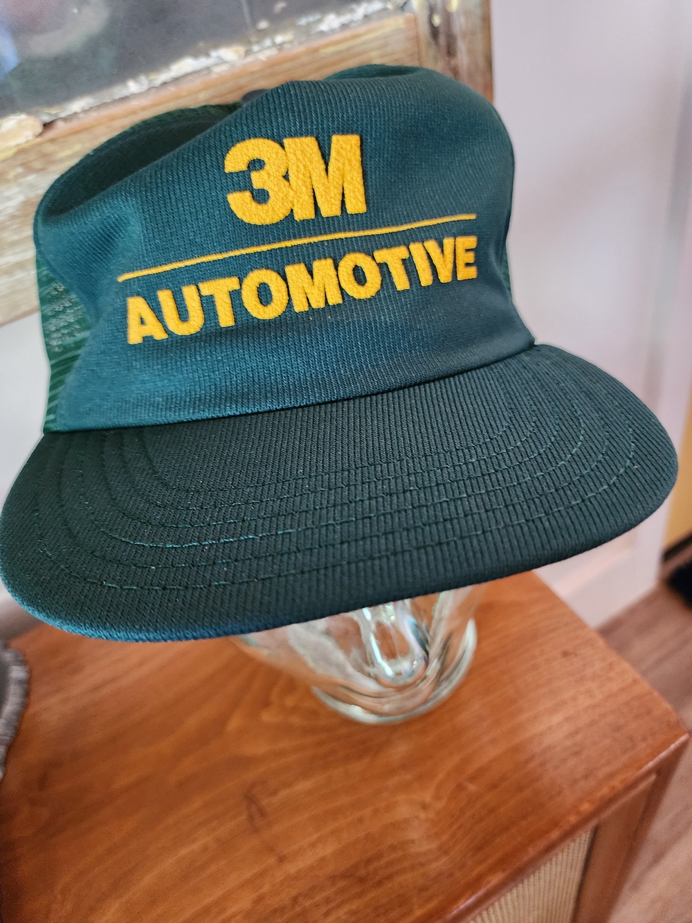 Vintage 80's 3M Automotive Green Snapback Hat with Yellow Logo